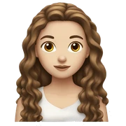 White girl with long brown hair sticker