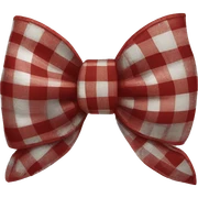 Red and silver plaid bow  sticker