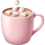 Light Pink mug of hot chocolate with marshmallows  sticker