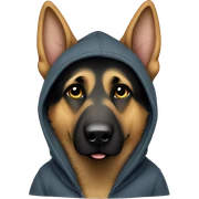 german shepherd wearing a hoodie sticker