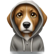 dog wearing a hoodie sticker
