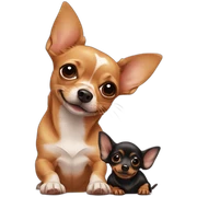 a Chihuahua kiss a Dachshund sticker