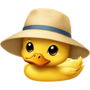 A duckling wearing a sun hat  sticker