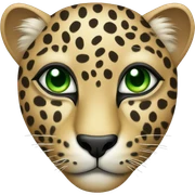 Leopard face with green eyes sticker