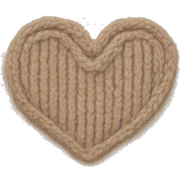 Beige knit heart sticker