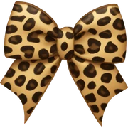 Leopard print bow sticker