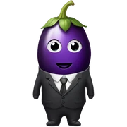 Eggplant wearing suit sticker