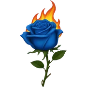 Burning blue rose sticker