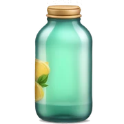 glass bottle with light tea sticker