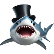 Shark with a top hat sticker