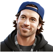 smiling boy in baseball cap sticker