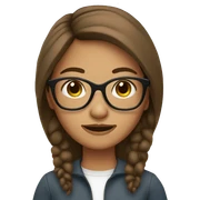 brown hair girl with glases sticker