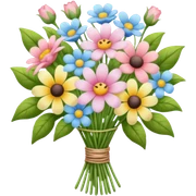 Pastel drawing of floral bouquet  sticker