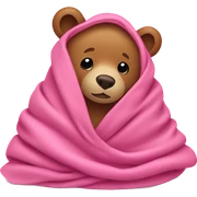 bear wrapped in pink blanket sticker