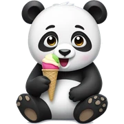 Panda eating ice cream sticker