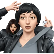two girls in leather jackets sticker