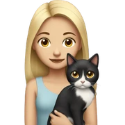 Dark haired Girl with a calico cat sticker