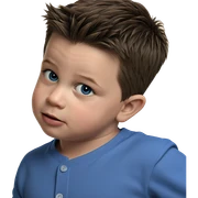 boy in blue shirt portrait sticker