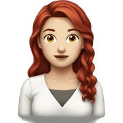 White girl dark red hair sticker