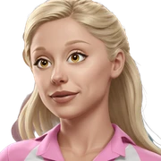blonde girl in pink shirt sticker
