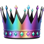 Iridescent Holographic And Black Crown sticker