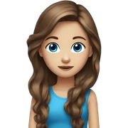 Long brown hair blue eyes girl sticker