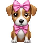 Dog with a pink bow sticker