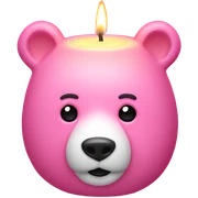 pink Bear shaped candle  sticker