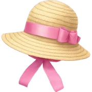 Cottage sun hat with pink ribbon  sticker