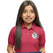 smiling girl in polo shirt sticker