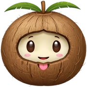 Coconut cute face sticker