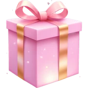 Pastel Pink Gift Box "A pastel pink gift box with a glowing ribbon, glittery wrapping paper, and magical sparkles floating in the air around it." sticker