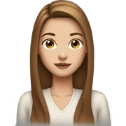 Margot, long straight brown hair, freckles sticker