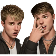 boys with jewelry and style sticker