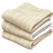 Beige and white folded blanket sticker
