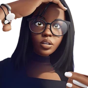 girl with glasses and black hair sticker