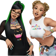 colorful girls with unique styles sticker