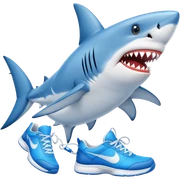 Shark with blue tennis shoes sticker