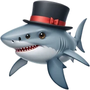 Shark with a top hat sticker