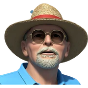 blue shirt and straw hat sticker