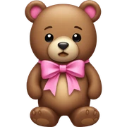 Bear with pink bow sticker
