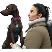 girl with dog and gun sticker