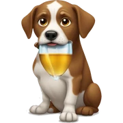 Dog drinking  sticker