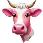 pink cow  sticker