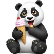 Panda eating ice cream sticker