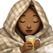 girl inside a blanket sipping coffee eyes closed sticker