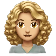 Mujer con media melena rizada con mechas sticker