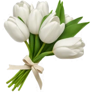 White tulip bouquet sticker