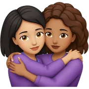 Two women hugging each other sticker