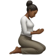Woman on knees praying sticker